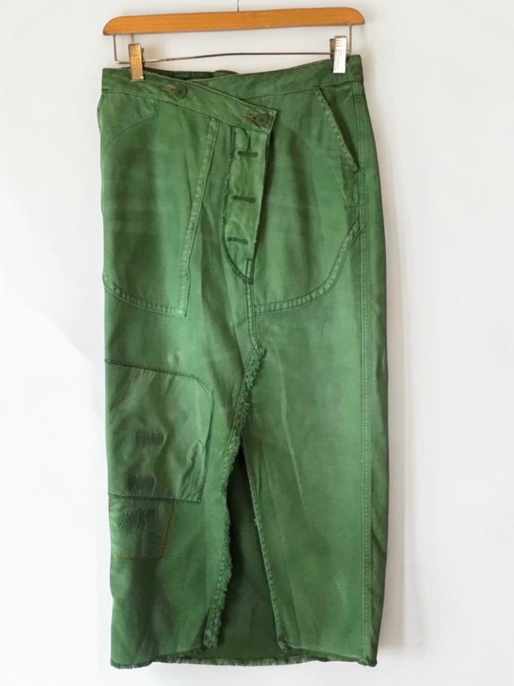Free People Olive Green Midi Skirt